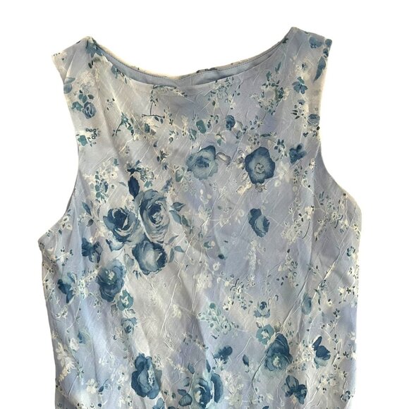 Vintage‎ Y2K Deadstock Fairy Floral Asymmetric Ruffle Midi Dress Blue Small - Picture 5 of 13